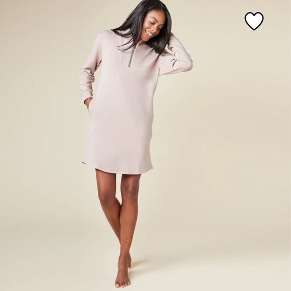 Softies Dresses & Skirts - Softies Dreamtech 1/4 zip tunic lounger / dress Size XS Coco / mauve color